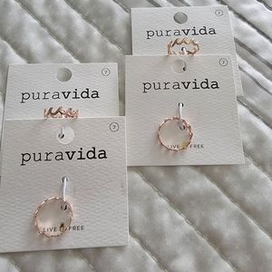 NWT! Set of 4!! Wave Band Rings